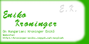 eniko kroninger business card